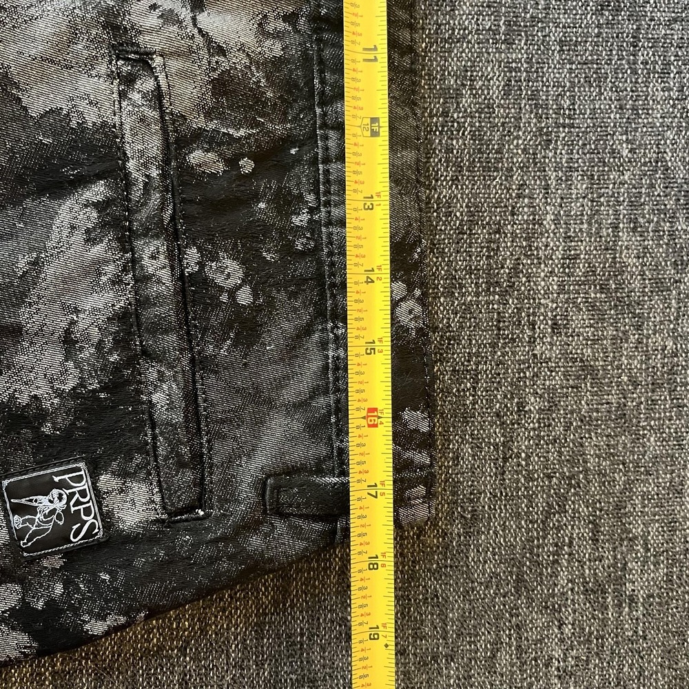 Prps Pants Mens 36x31 Black Camo Cargo Denim E109P14 Garment Dyed Streetwear - Picture 8 of 16